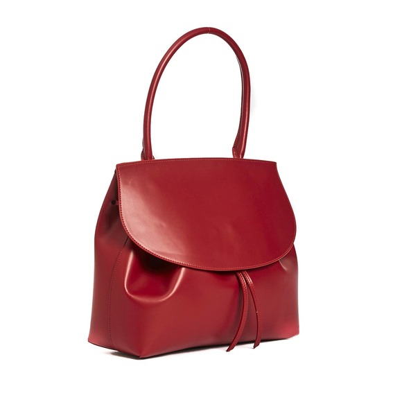 Italian Leather $467 Value Red Handbag Timeless Elegance at a Great Price! *READ - Picture 7 of 12
